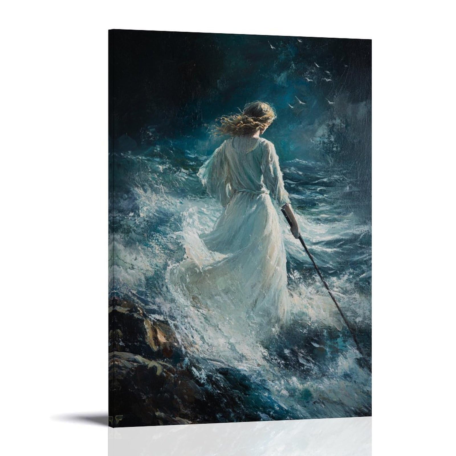 ZLLJXFZZ A Fisherman Sees Mary Walking Across The Sea, And Though He Tells No One, He Never Doubts Again. Wall Art Mural Modern Decoration Hanging Art Poster 20x30inch(50x75cm)