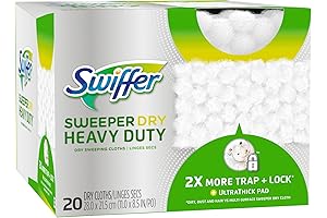 Sweeper Heavy Duty Stiffer Wet Pads, Multi-Surface Dry Cloths Refills for Floor...