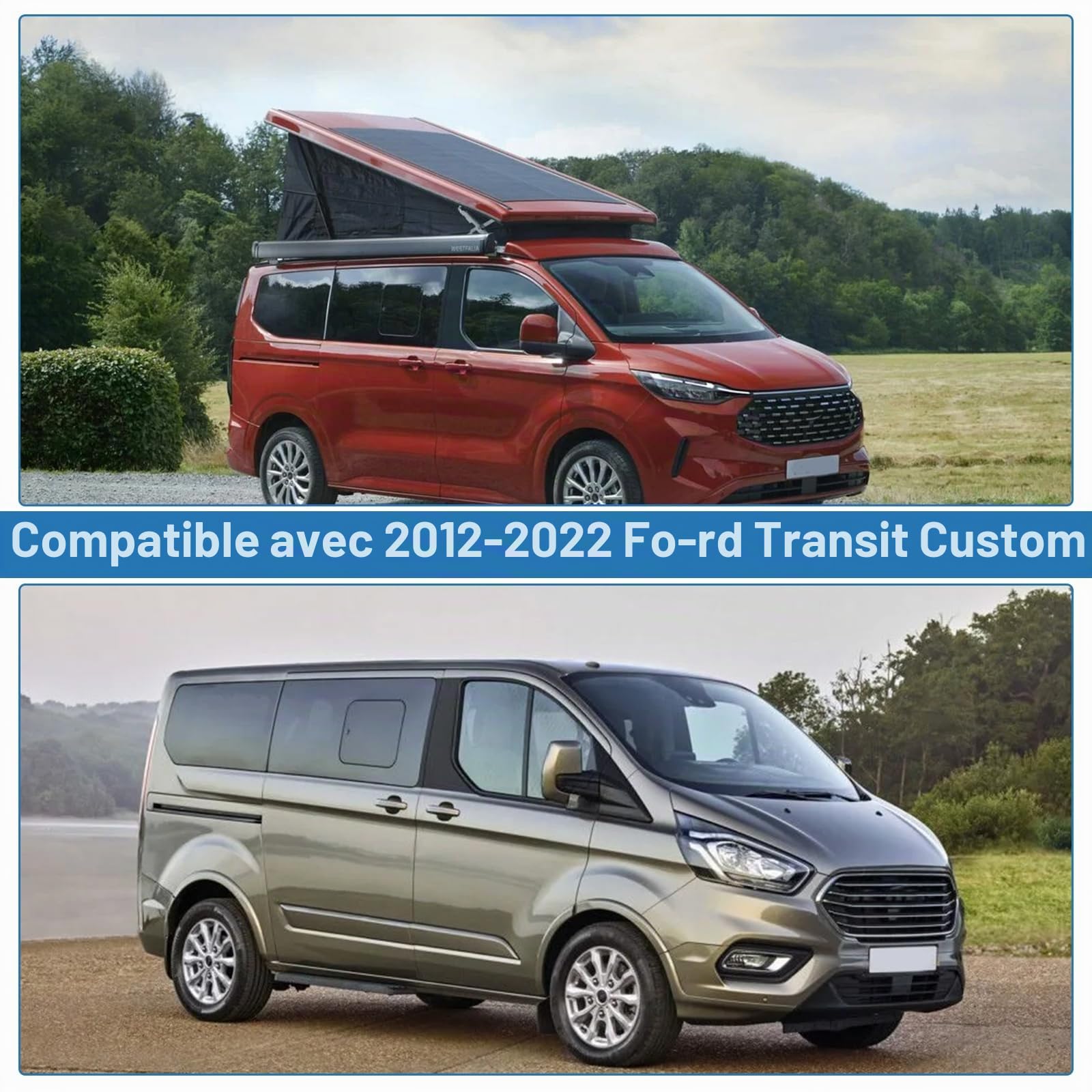 Housse de Pare-Brise Thermique Externe pour Ford Transit Custom 2012-2022, imperméable, Protection Contre la Neige, la Glace, la poussière, Le Soleil