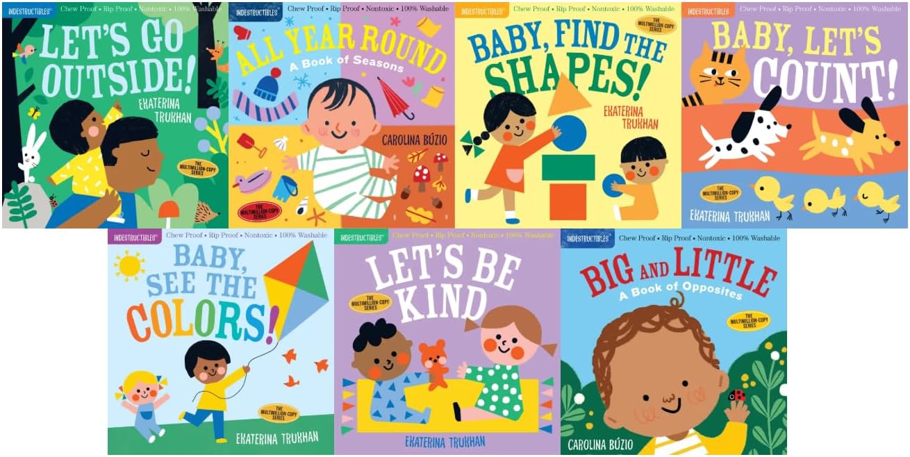 Indestructibles: Early Learning 7-Book Set – Chew Proof, Rip Proof, Nontoxic, 100% Washable