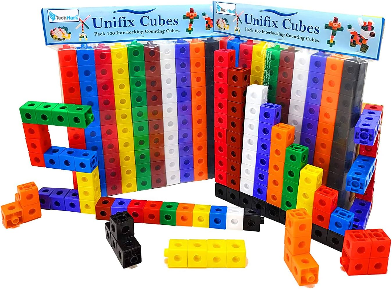 TechHark Assembly Colorful Educational Building Smart City Blocks for Kids (100+ pieces Cube) Multicolor (100 pieces)