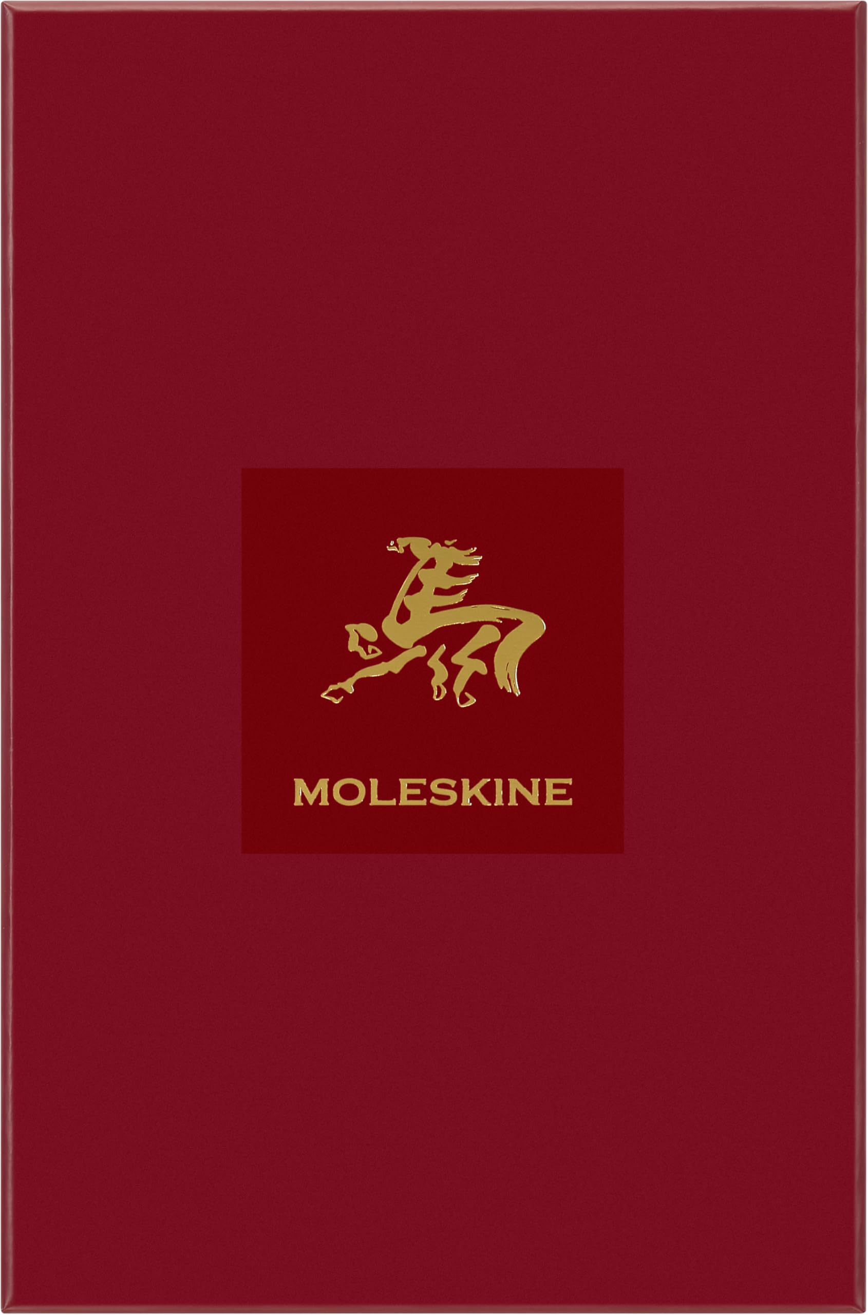 Moleskine Cuaderno Rayado Año del Caballo – Cubierta Dura Certificada VEGEA® en Rojo, Tamaño Large 13 x 21 cm, con Caja de Regalo Reutilizable