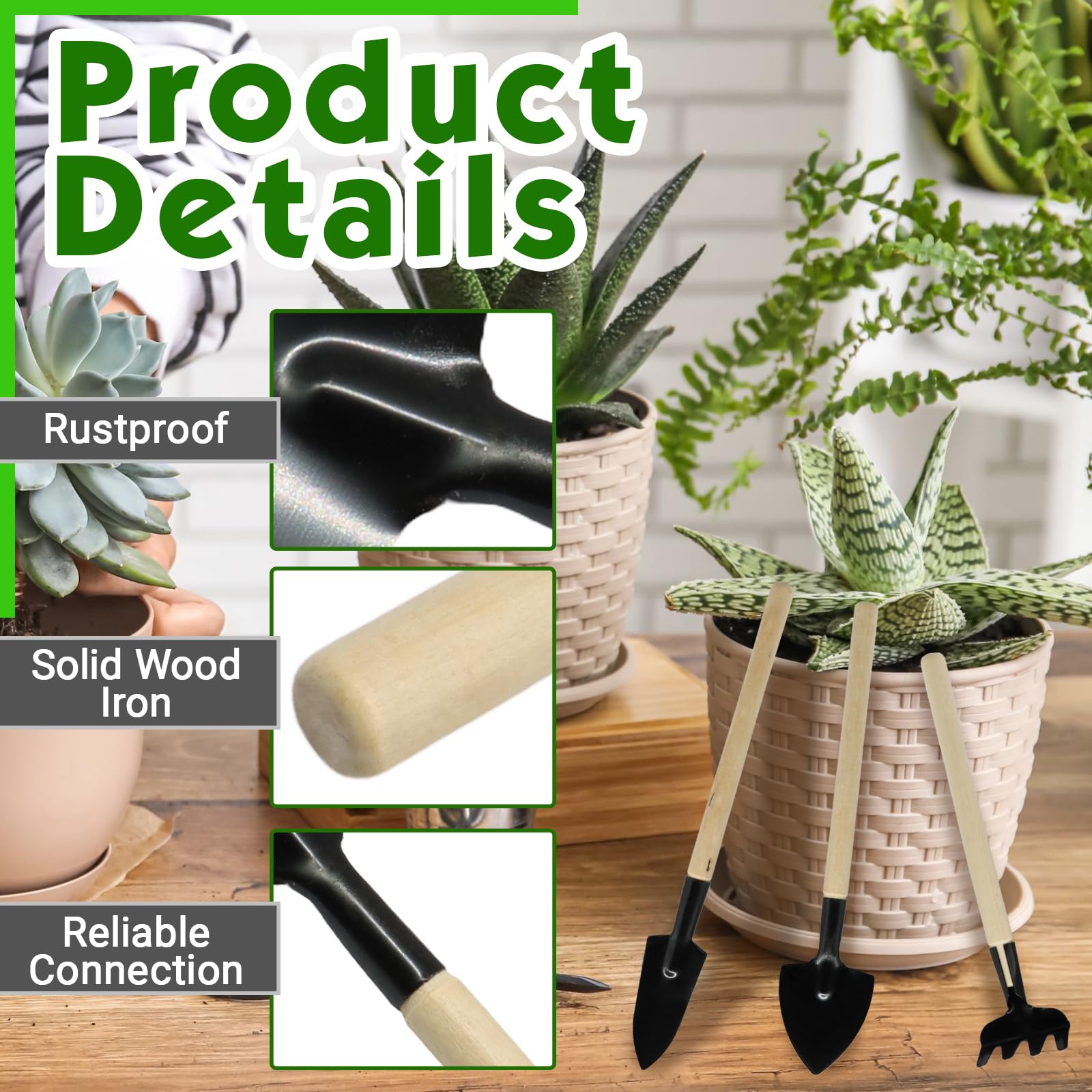 Set di 6 mini attrezzi da giardinaggio portatili da giardino
