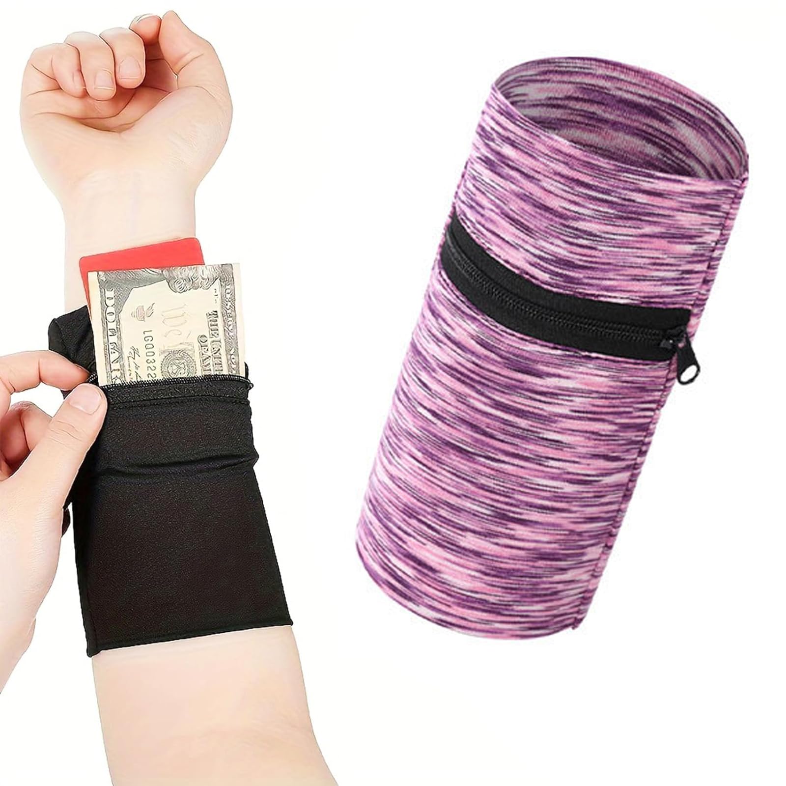 Cartera de muñeca con cremallera para evitar pérdidas de llaves al caminar 2