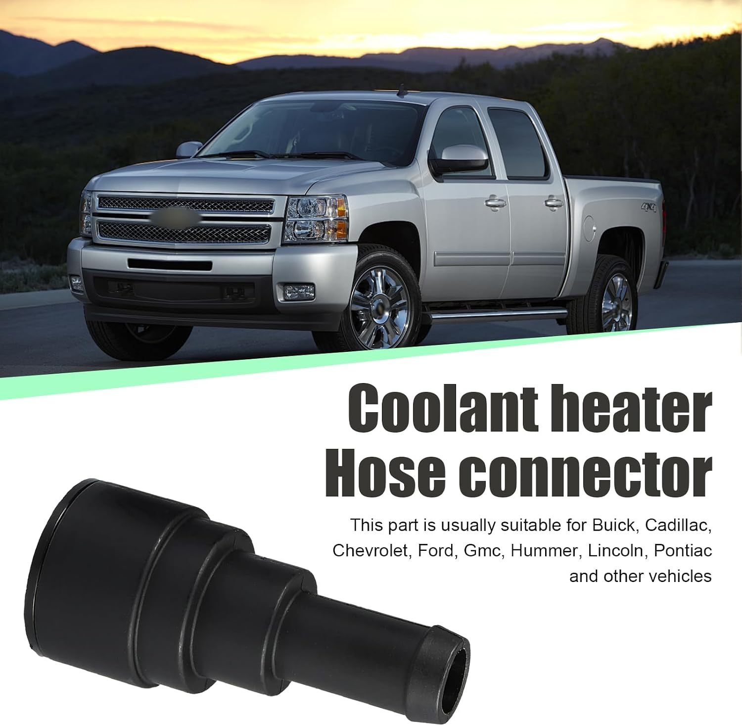 2 PCS Automotive PA66 Plastic Heater Hose Connector, Retrofit Replacement OEM Part Number 15032062 15151873, 15151875 Accessories, Compatible with Buick GMC Chevrolet Ford Lincoln (Black)