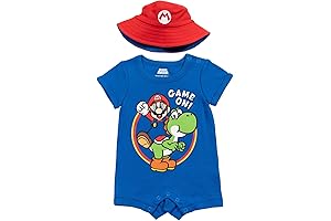 Super Mario Yoshi Baby Romper and Bucket Sun Hat Set for Your Little Superstars