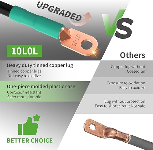 Vista 3 de 10L0L Golf Cart Heavy Duty Battery Cables for 48 Volt Club Car DS & Precedent 1994 Up, 5 PCS / 7PCS Pure Copper Golf Battery Wiring Cables