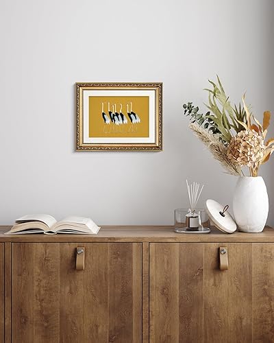 Miniatura 6 de VIYYIEA - Lienzo decorativo de pared con marco dorado, decoración del hogar, pintura al óleo de animales clásica, para sala de estar, pared de baño,