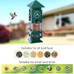Proof d'écureuil Oiseaux Feeders Métal Mesh Anti écureuil Feeder d'oiseaux sauvages pour l'extérieur Poids suspendu Imperméable pour Finch Cardinal et Chickadee Facile à remplir, Decor Backyard (Vert)