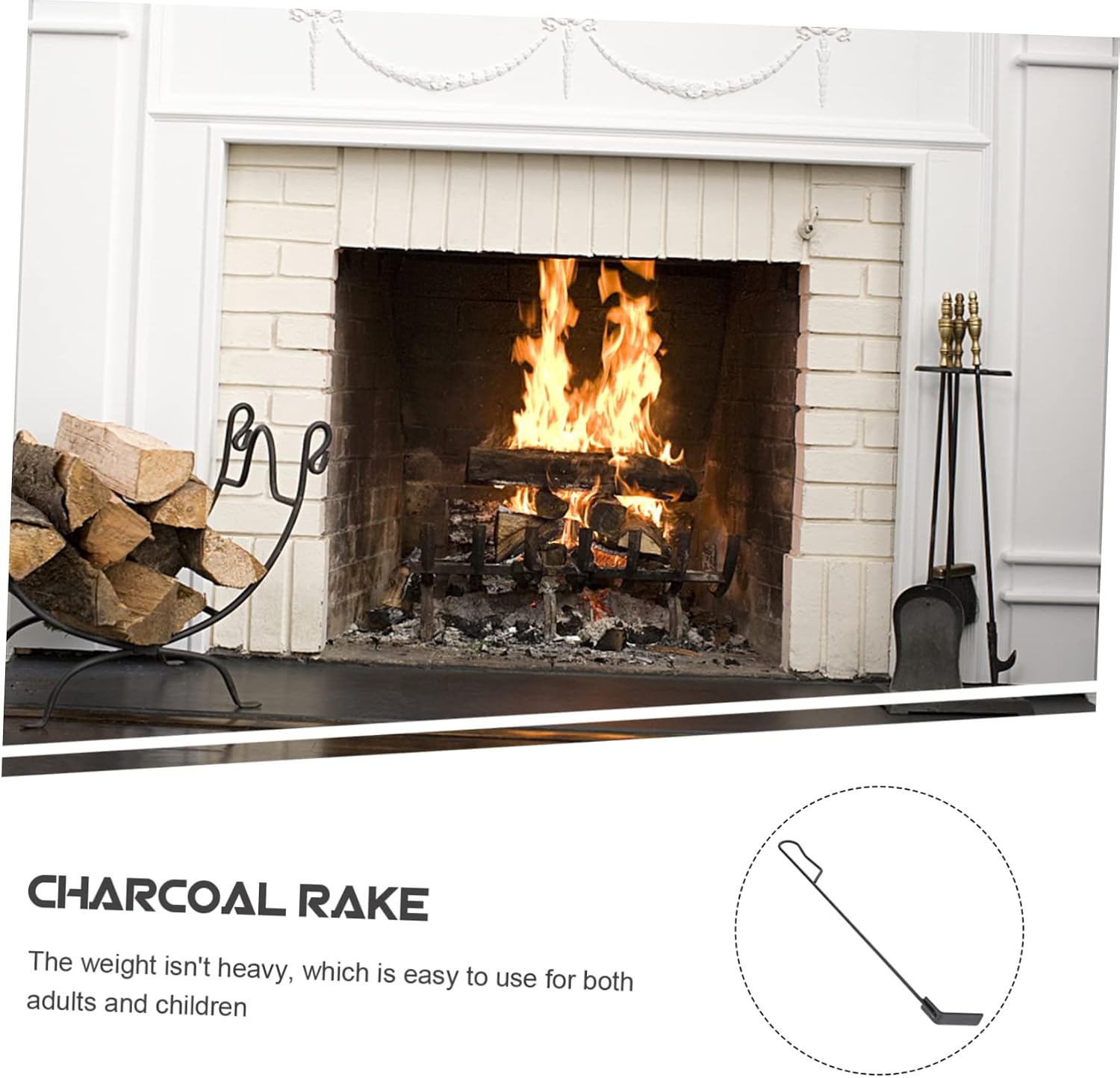 BBQ Ash Trowel Iron Alloy Fireplace Shovel for Household Cleaning