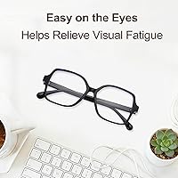 Vista 6 de Dollger Lentes cuadrados con bloqueo de luz azul para mujeres y hombres, de gran tamaño, antifatiga, lentes de nerd, marco de computadora