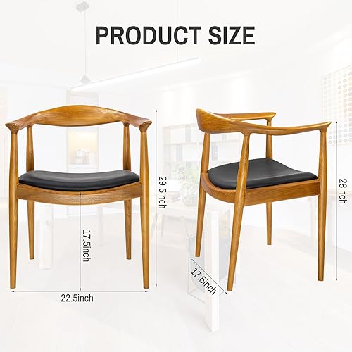 Miniatura 3 de Kennedy - Sillón tapizado, silla de comedor presidencial de mediados de siglo, silla de acento moderna, silla de comedor de madera maciza, asiento