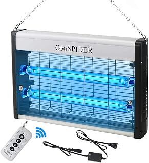 Hanging UV Disinfection Lamp Mite Removal Germicidal Light with Remote Control Timer UV Light Sanitizer Ozone Free for Basement/Kitchen