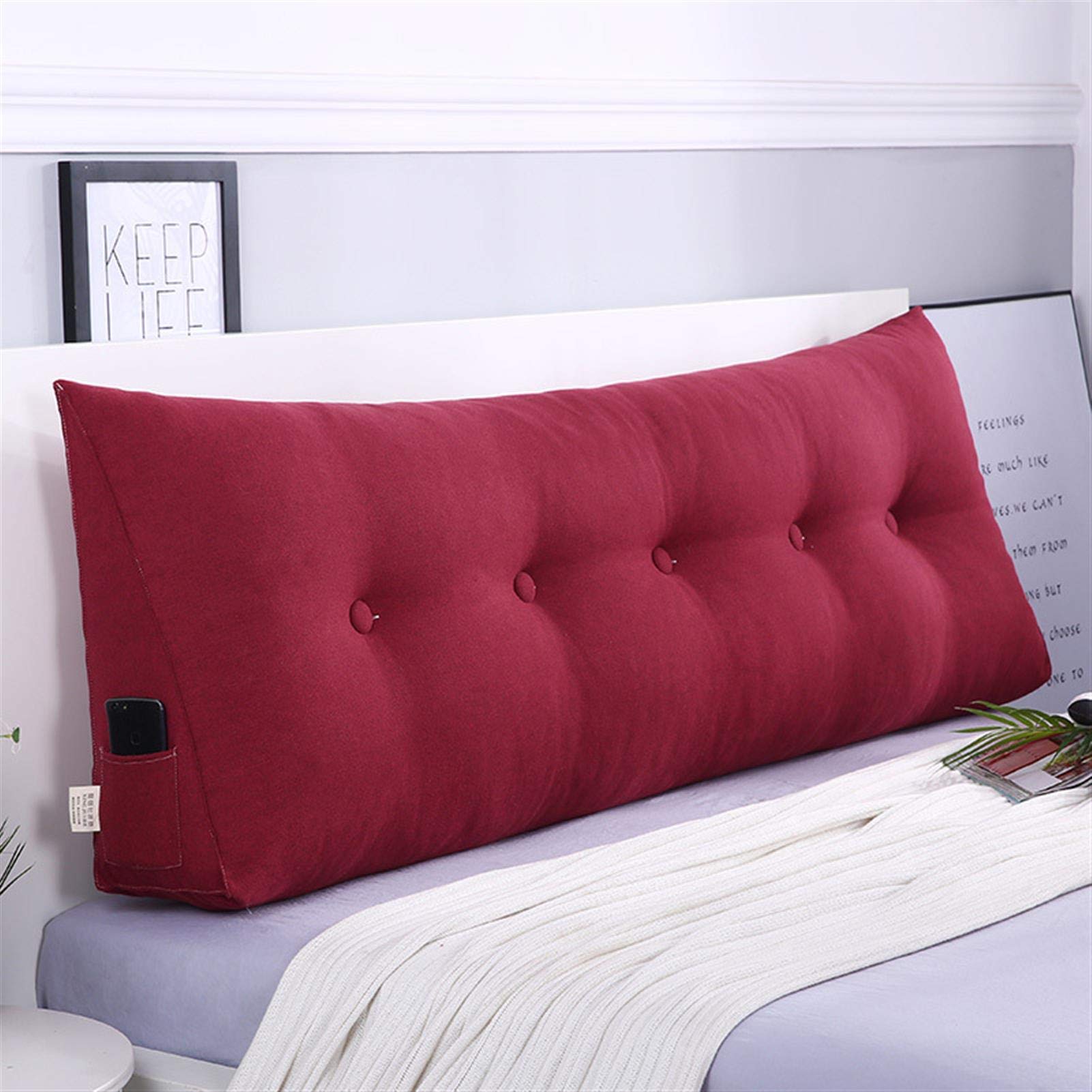 Stylish Headboard Cushion,for Single, Double, King Size/Bed Headboards Finished In A Luxury Linen Fabric Available,D,200 * 50CM