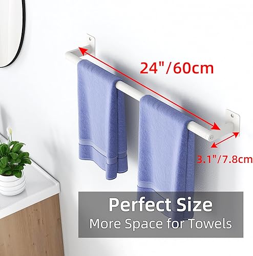 Miniatura 6 de Toallero de baño, toallero de 24 pulgadas para montaje en pared de baño, organizador de toallas de mano de baño resistente, decoración moderna del