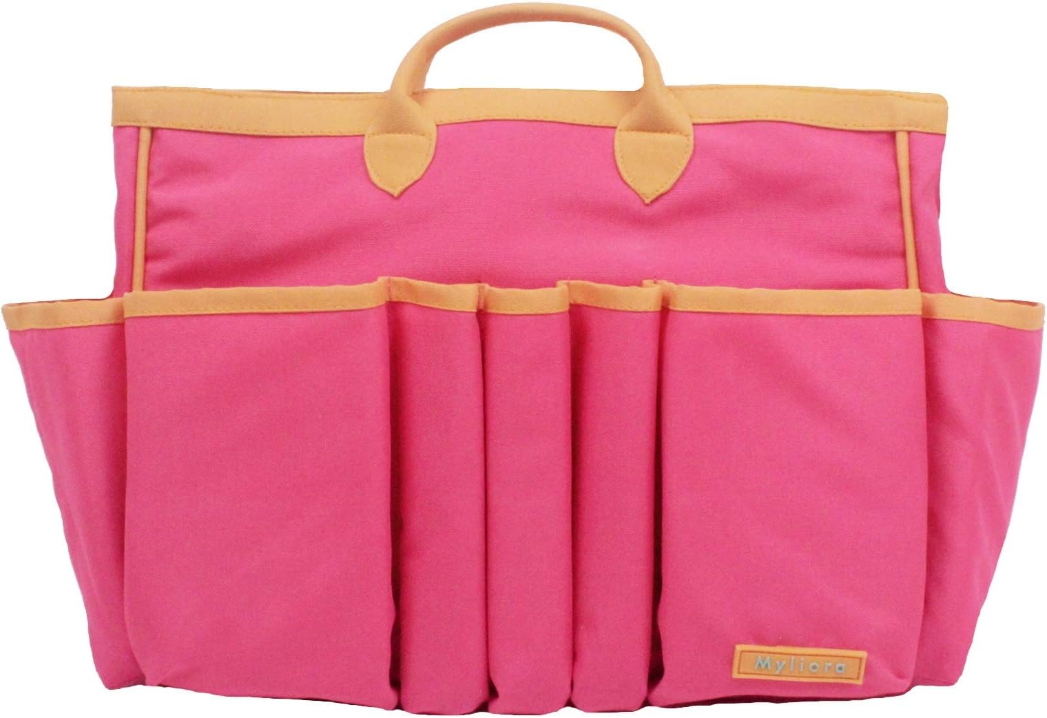 Premium Bag Organiser + Base Shaper + Coin Purse, Sturdy & Lightweight, 13 Compartments (XXL, Pink)