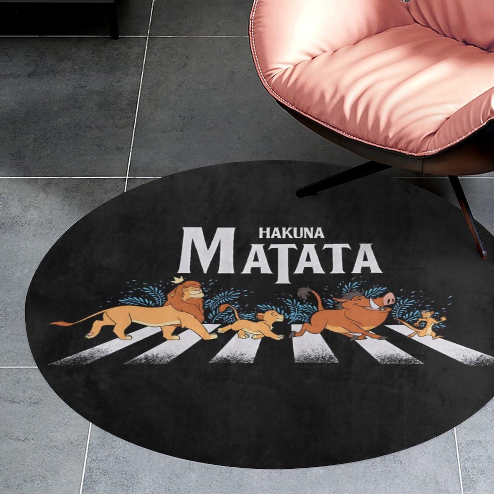 Amazon | ライオンキング ハクナマタタ マット 円形マット ラグマット