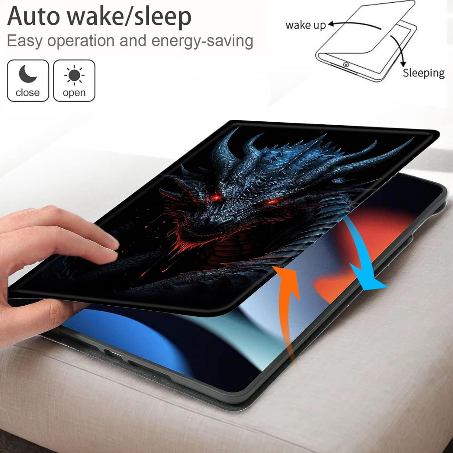 Bxgolkgd Tablet Case for iPad 11 inch (A16) 2025/ iPad 10th Generation 2022 (10.9 inch),Shockproof Stand Cover with Heat Dissipation,Auto Wake/Sleep Function,Dragon