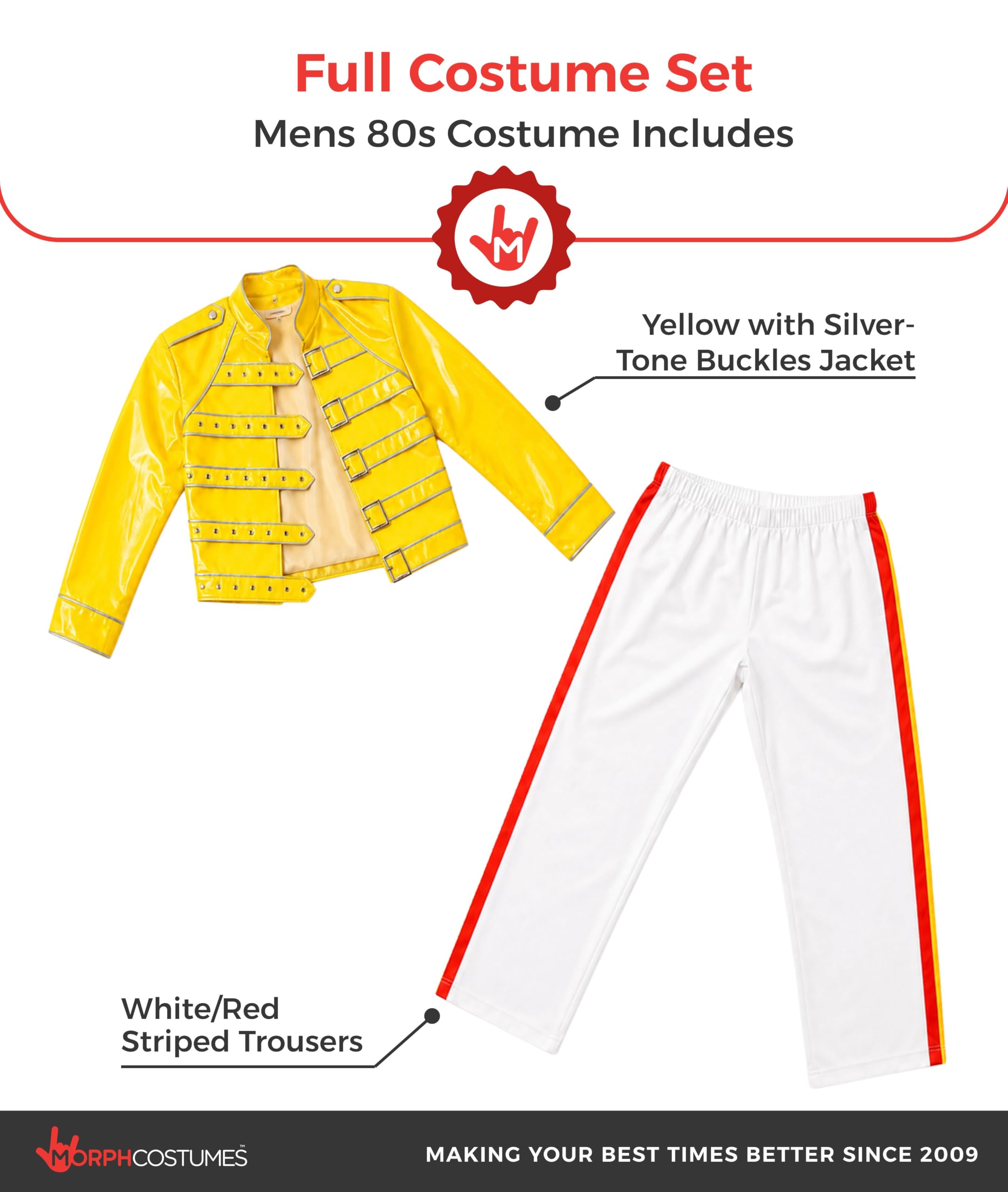 Fun Shack Rock Musiker Kostüm, 80er Jahre Outfit Herren, 80er Jahre Kostüm Männer, Schlagermove Outfit Herren, Faschingskostüme Männer, Karneval