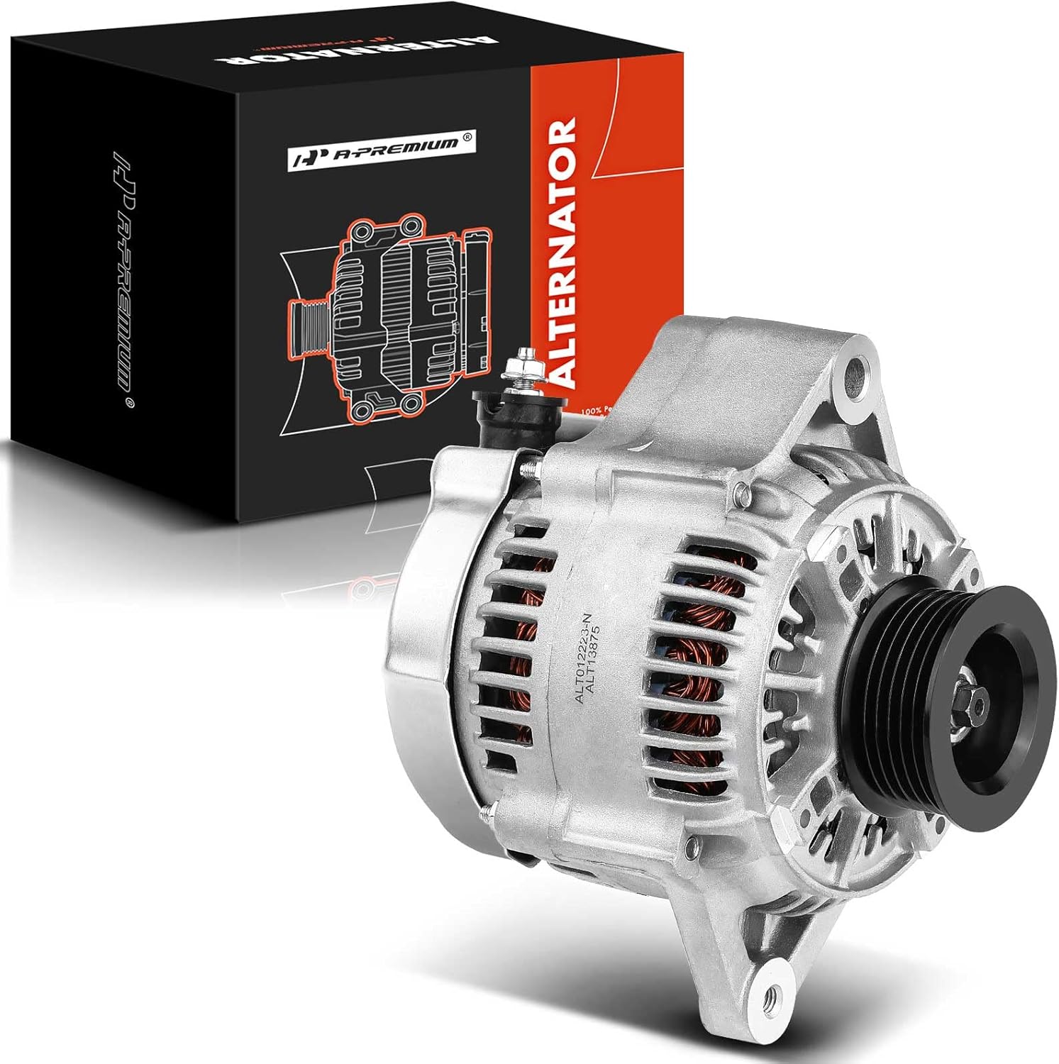 A-Premium Alternator Compatible with Isuzu Trooper 2000-2002 & Acura SLX 1999, V6 3.5L, 90Amp 12Volt CW 6-Groove Clutch Pulley