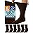 Special Essentials Diabetic Socks for Men & Women - 6 Pairs of Non-Binding Extra Wide Top Cotton Neuropathy Socks - Crew Length, Brown, 13-15