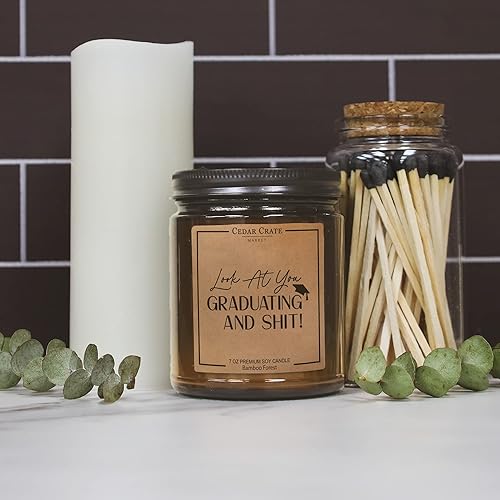 Miniatura 2 de Regalos de graduación para ella y él 2024 | Velas de graduación para mujeres y hombres | Ideas de regalos de escuela secundaria, universidad, MBA