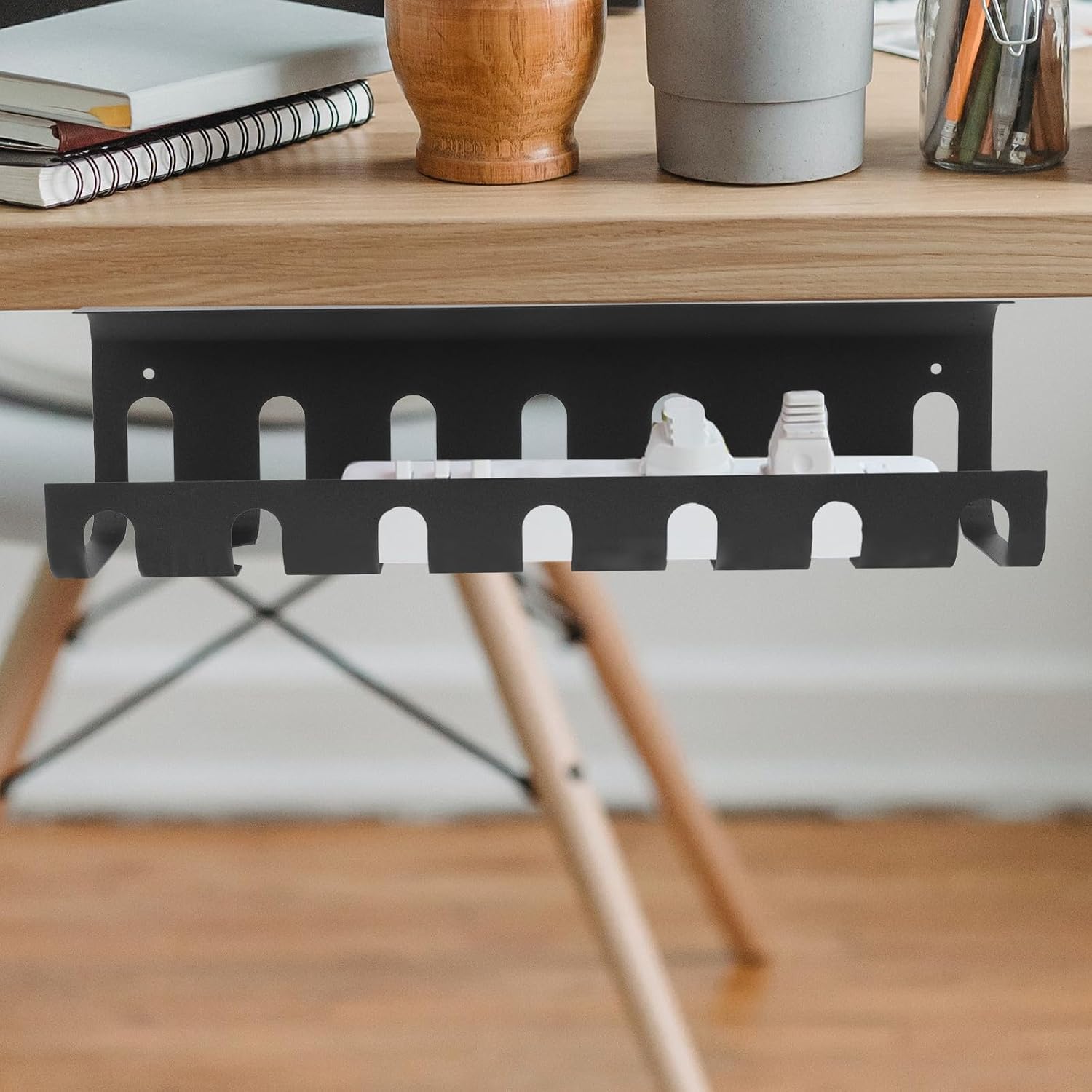 Desk Cable Storage Rack Black Iron for Home Cabinet Use image 3