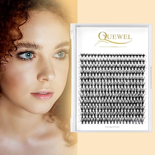 Miniatura 9 de QUEWEL 240 racimos de pestañas en racimo 30D 0.07D, mezcla de rizos de 0.35-0.55 pulgadas, pestañas individuales, suaves y cómodas, extensiones de