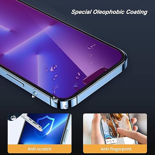 Miniatura 6 de Protector de pantalla de privacidad compatible con iPhone 13 Pro y compatible con iPhone 1413 efecto espejo, vidrio templado, antiespía, paquete de