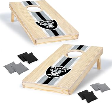 NFL Football Portable Size 1 x 2 Solid Wood Cornhole Set with Direct Print HD Team Graphics Travel Size