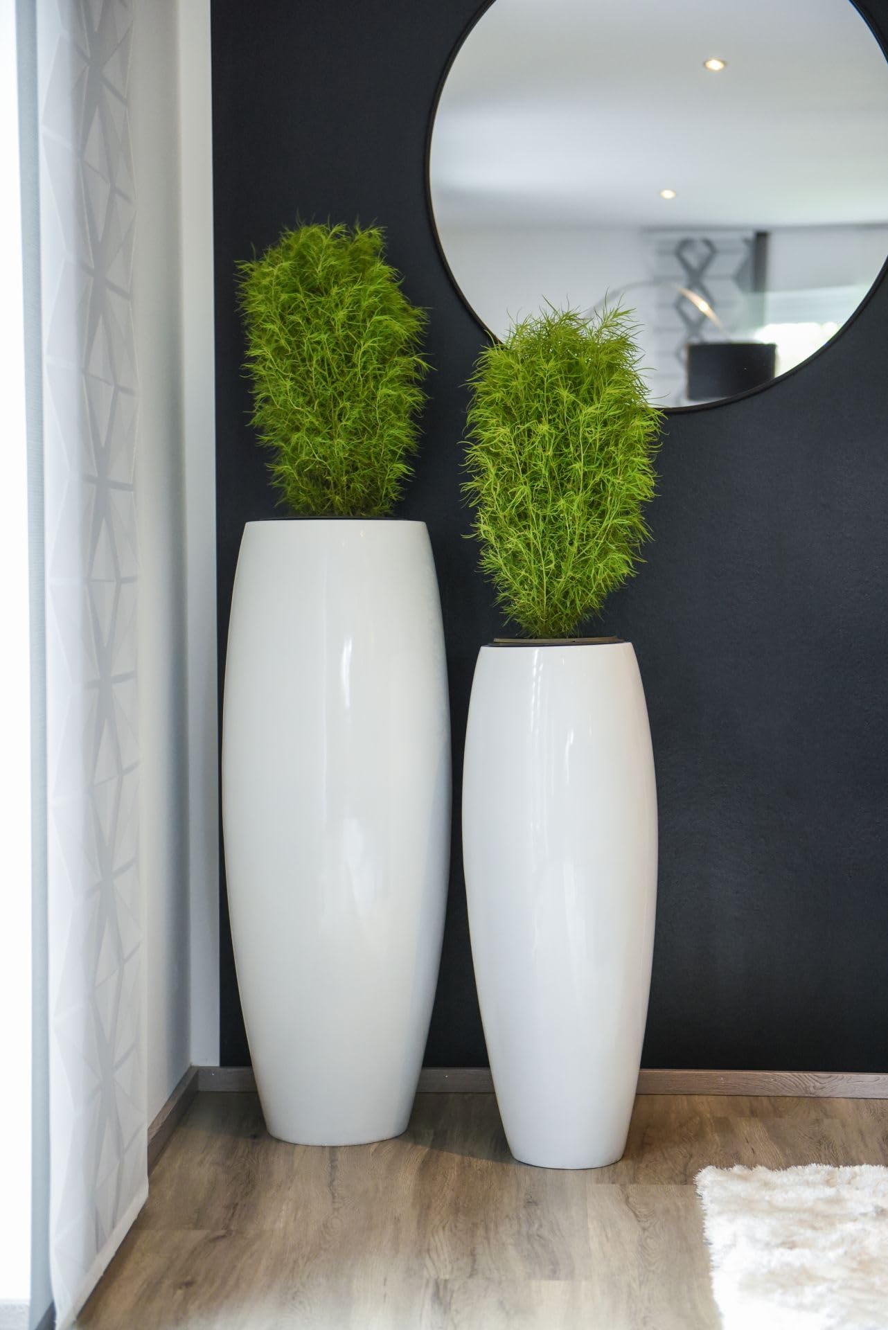 VIVANNO Vase de Sol en Fibre de Verre Magnum Blanc Brillant - 100x29