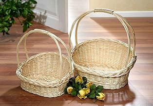 FRANK FLECHTWAREN Double Hanger Basket Small 33 x 27 x 17 cm Height 38 cm Also Great as a Gift Basket