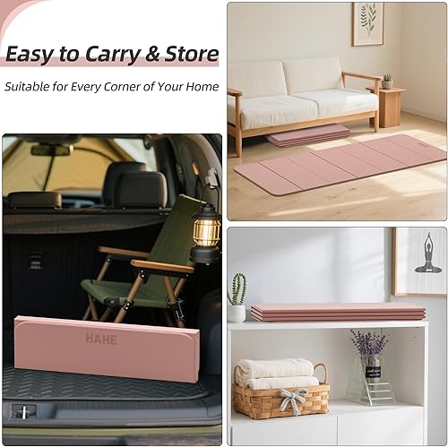 Miniatura 6 de Tapete de yoga plegable, 74 pulgadas de largo x 32 pulgadas de ancho x 13 pulgadas de grosor, tapete de ejercicio plegable, tapete de pilates ancho