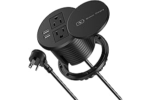 3 Inch Desk Hole Recessed Power Grommet with Wireless and USB Charging...