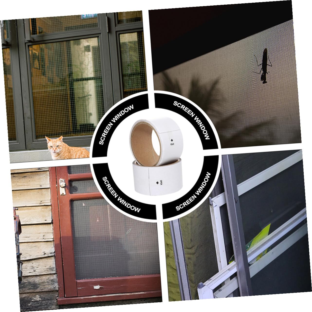 Window Screen Repair Tape Self-Adhesive White Mesh Patch Strong Adhesive Mesh Tape for Window and Door Screen Fixing