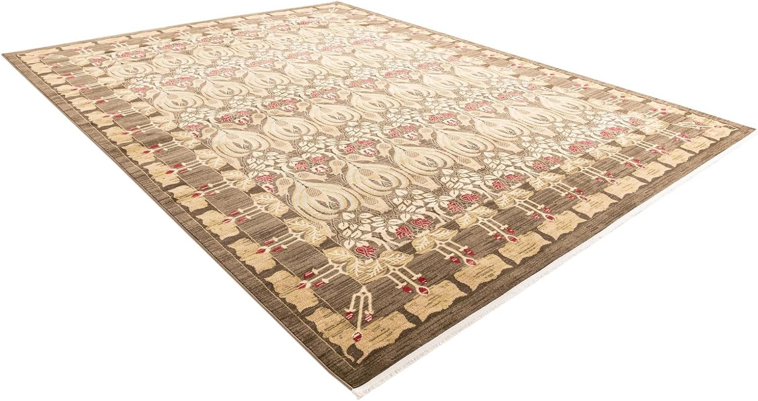 Rugs.com Chelsea Collection Rug – 10x13 Brown Medium-Pile Rug Perfect for Living Rooms, Large Dining Rooms, Open Floorplans