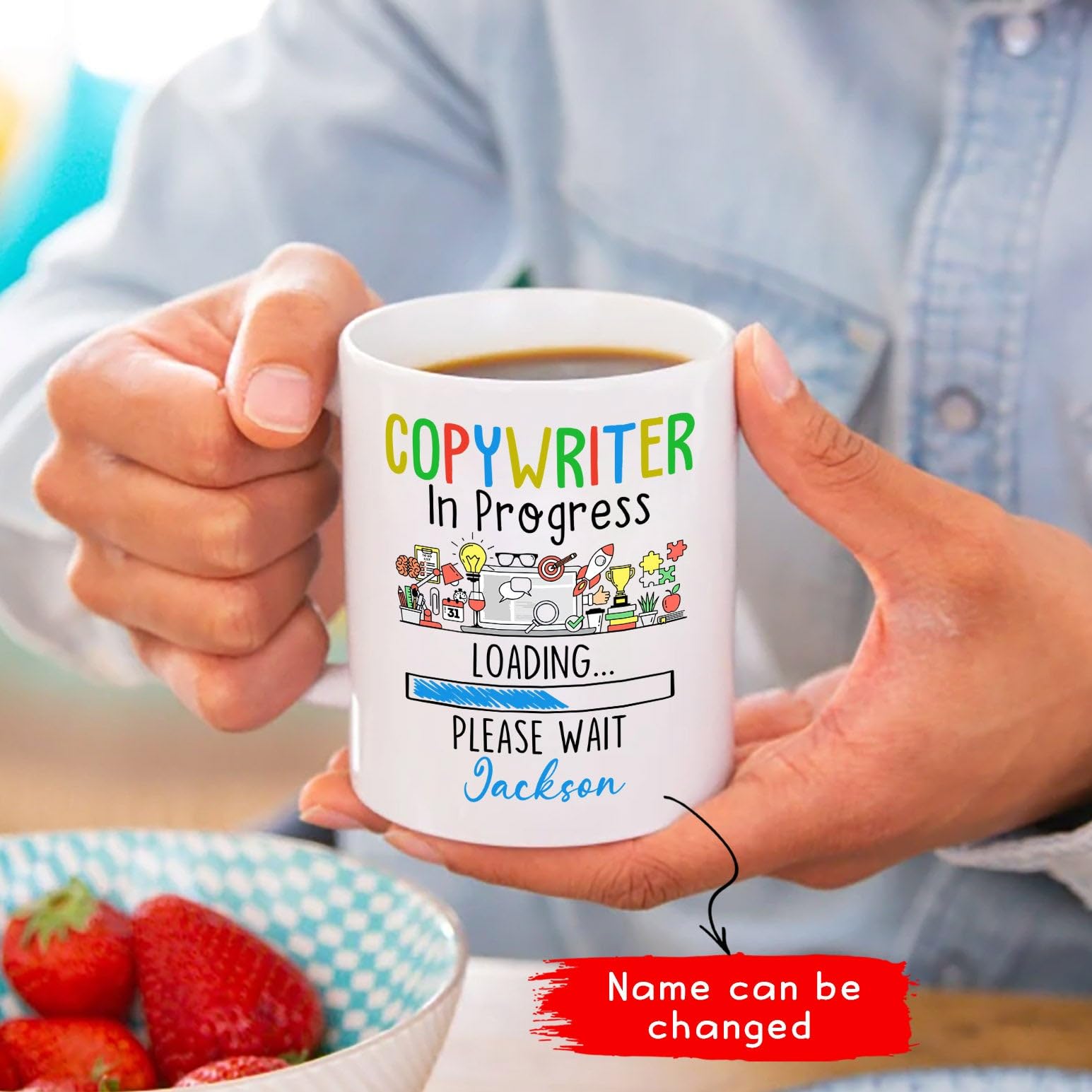Copywriter In Progress Loading Mug, Personalized Copywriter Mug, Birthday Gifts For Copywriter Men Woman Coworkers, Copywriter Coffee Mug, Custom Copywriter Cup, Copywriter Ceramic Mugs 11oz 15oz