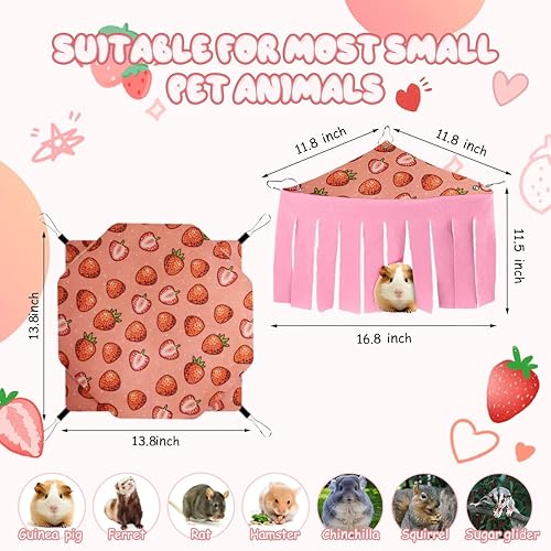 Miniatura 7 de LYART Hamaca de conejillo de indias, rata y cama cálida, túnel de escondite para mascotas, hamaca colgante para hámster, azucarera, ardilla (5.