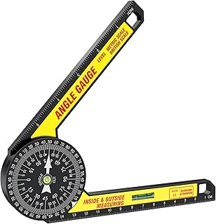 Miter Saw Protractor 7-Inch Aluminum Angle Finder, Featuring Precision Laser Engraved Scales for Inside and Outside Corner, Measuring Tool for Carpenters, Construction and DIY Measurement