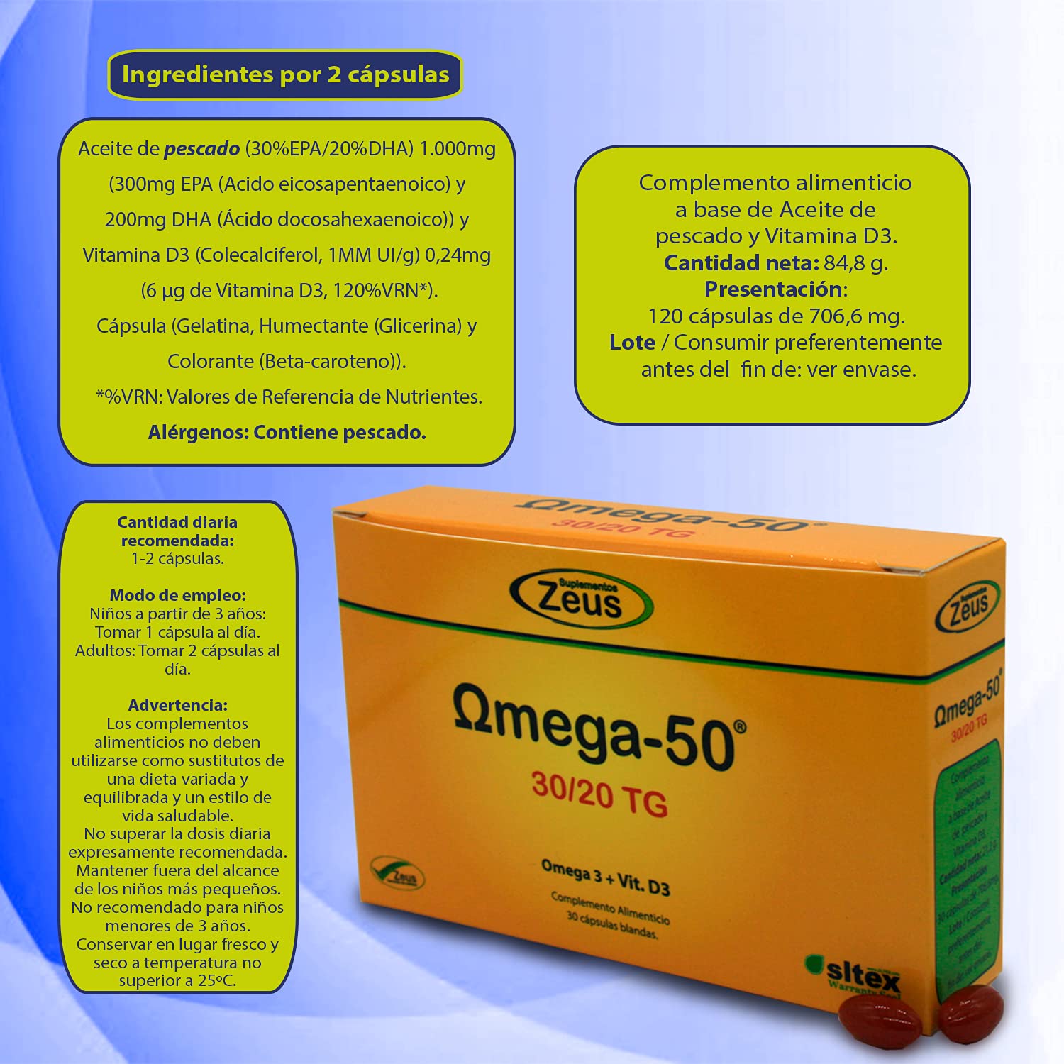 ZEUS Omega-50 30 20 TG suplement diety w kapsułkach 120 szt.