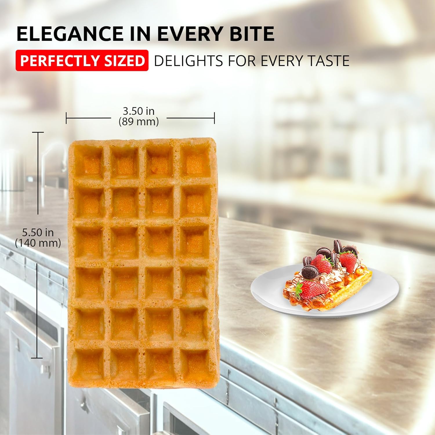 ALDKitchen Belgian Waffle Maker Thick with Removable Plates | Swing Type Belgian Waffle Iron | 2 Square-Shaped Waffles | 110V