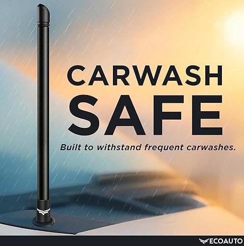 Miniatura 8 de EcoAuto Antena Universal Corta Stubby para Camión de 12"  Accesorios para Camión para Ford, Dodge, GMC, Chevy, Jeep (2007+) - Antirrobo con