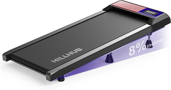 2.5 HP Quiet Under Desk Walking Treadmill Pad with 8% Incline, 265 lbs Capacity Portable Compact Treadmill for Home Office & Small Spaces, 15" x 35.4" Belt