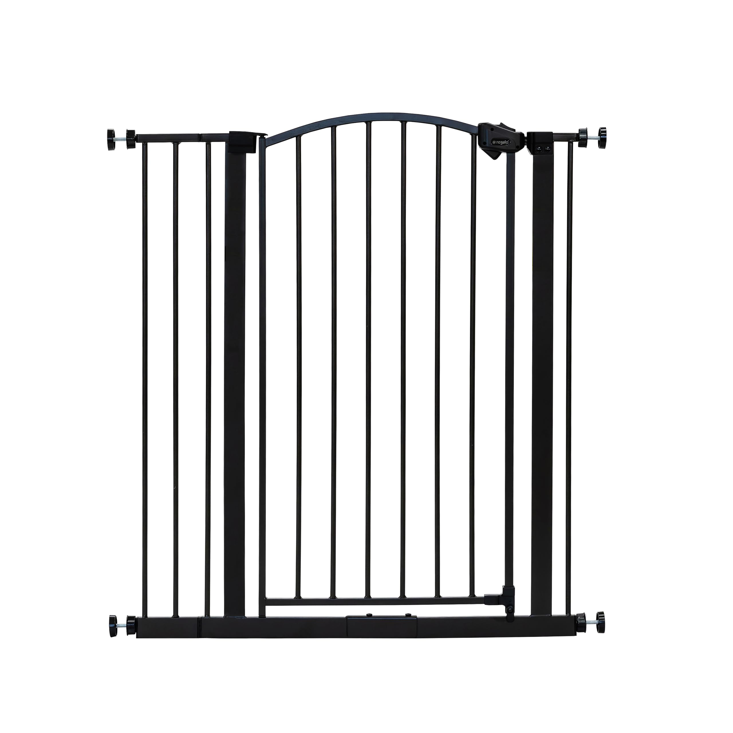 Regalo Safety 91.4cm Extra Tall Arched Baby Gate for Doorways & Bottom of Stairs, Fits Openings 75-87cm (Extension Included), Pressure Mounted for Babies, Toddlers & Pets, Bronze