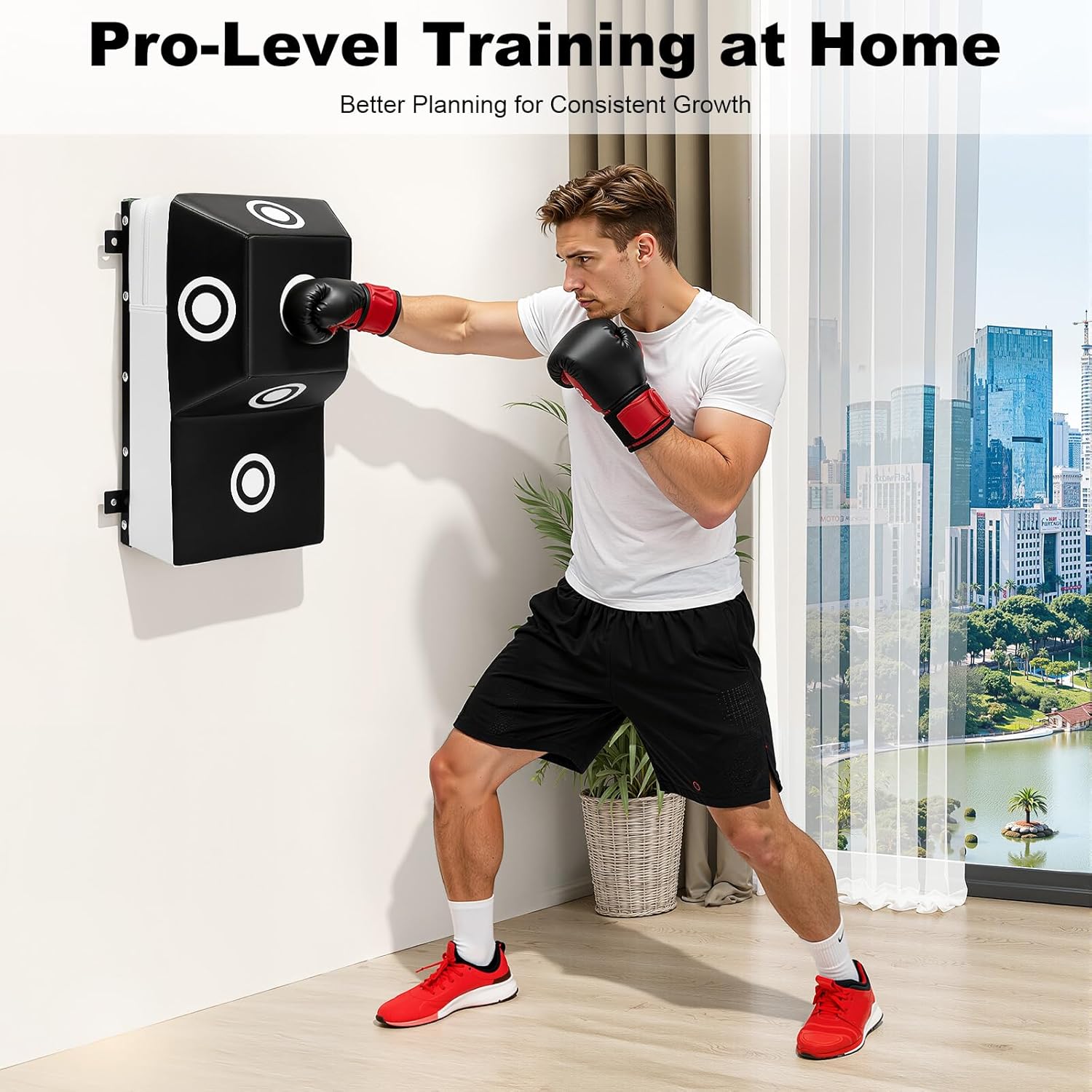 Wall Mount Boxing Training Bag - Uppercut Boxing Training Punching Target - Heavy Punching Bag for Adults for Bedroom/Living Room/Gym