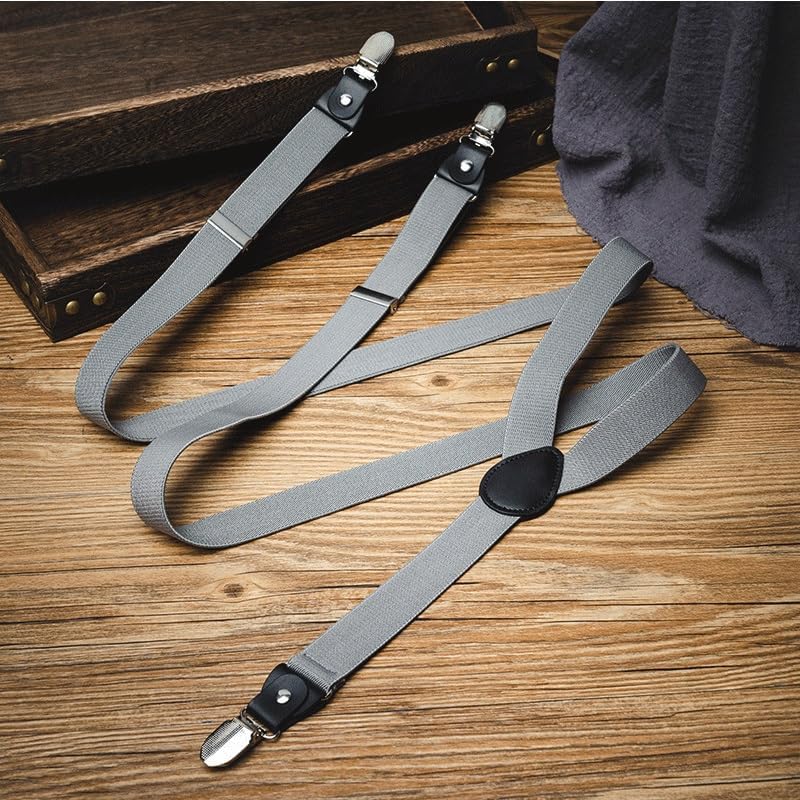 Suspenders Rubber Band Retro Grey Men's Elasticity Anti-slip Sling Shoulder Strap