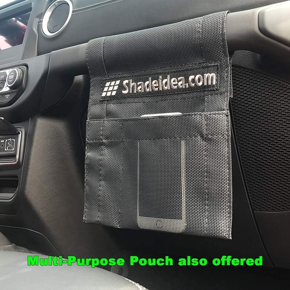 Shadeidea JT Sun Shade Top Sunshade Compatible with Jeep Gladiator Top Shade Mesh Screen Roof Cover (2018-2023)- Wind Noise UV Blocker with GrabBag Pouch -10 Year Warranty- Black -Front+Rear (2 Pcs)