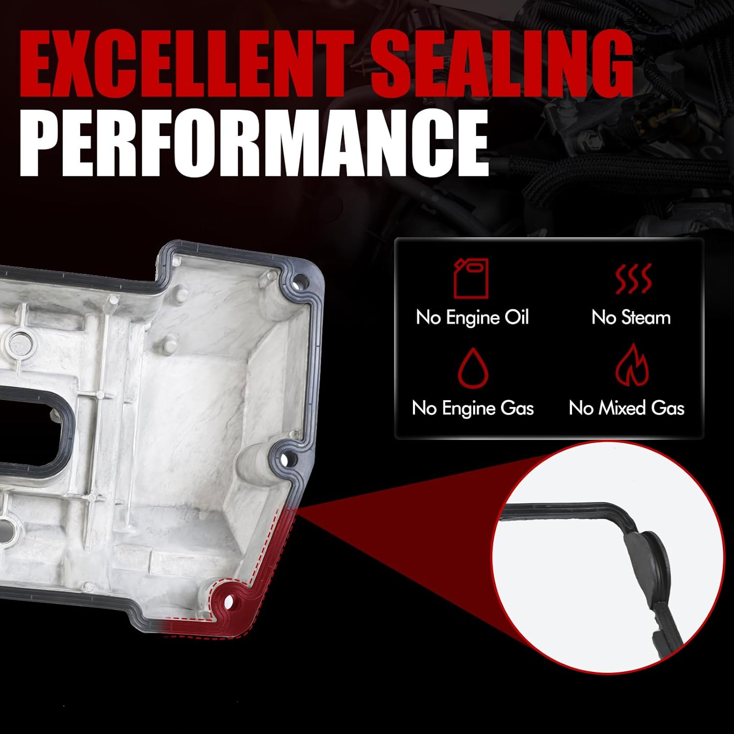 MITZONE Left & Right Aluminum Engine Valve Cover Set Compatible with BMW 1998-2001 740i 740iL E38 1998-2003 540i E39 Series V8 4.4L (Not Fit M62 Enigne)