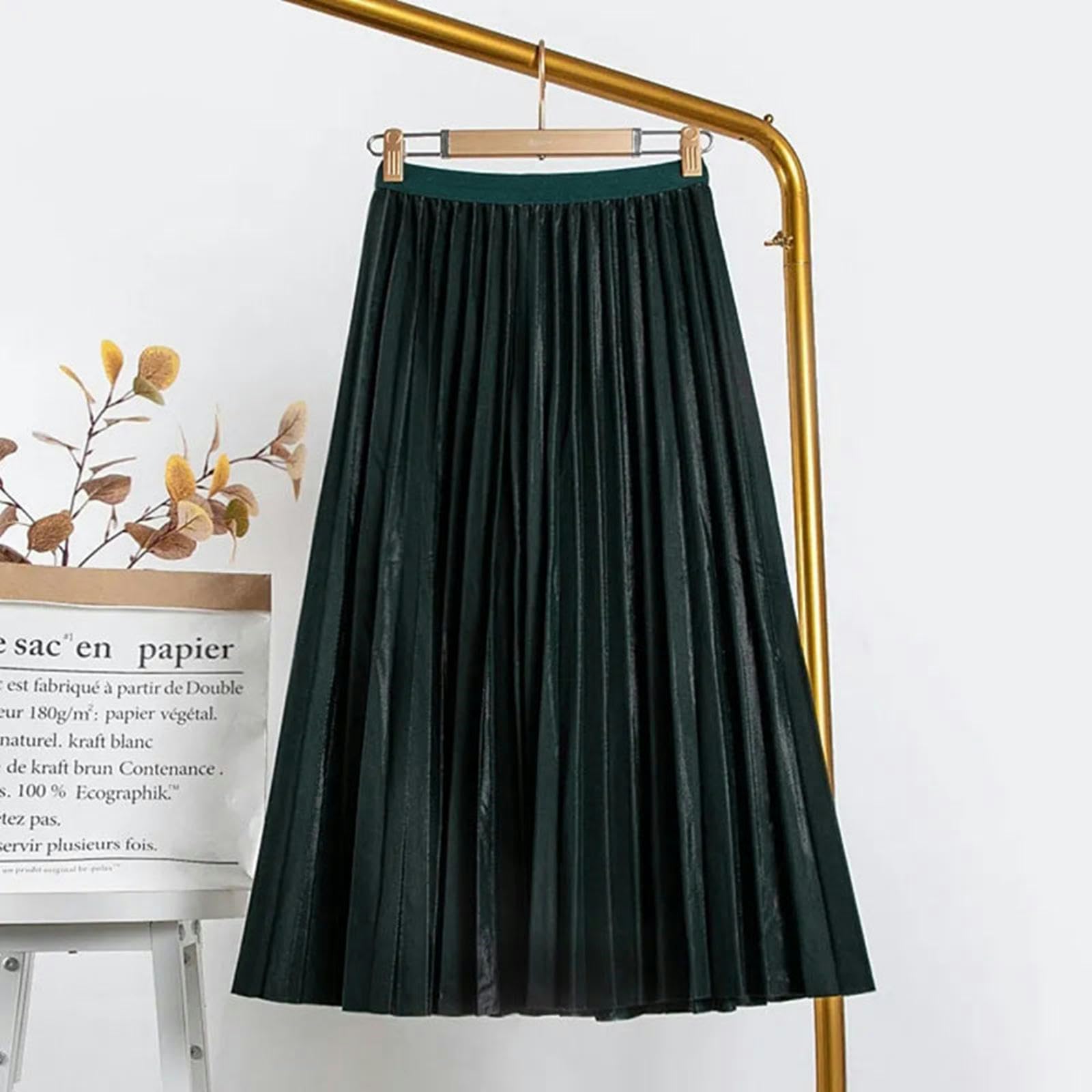 TEidea Rock Damen Damen Midi Röcke Elegante Und Vielseitige High Waist Midi Plissee Rock Für Frauen
