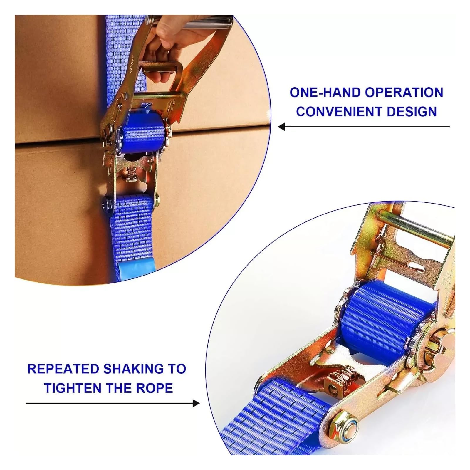 Correas de trinquete Correas de trinquete con Gancho Doble en J 9 m x 50 mm (Resistencia a la Rotura 11000 LB), for Camiones y Motocicletas, 4 Unidades(Orange)